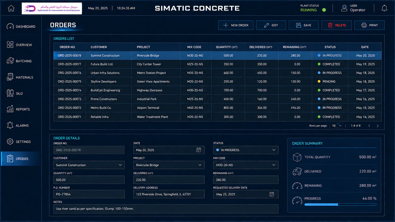 SIMATIC CONCRETE Order Management