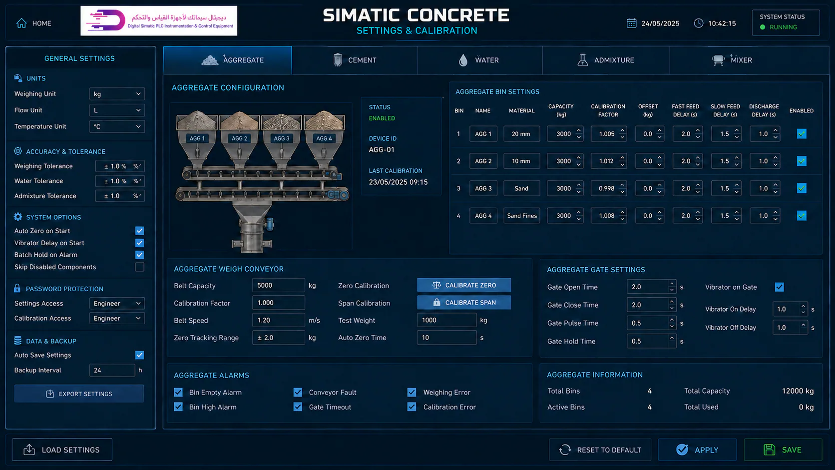 SIMATIC CONCRETE Settings & Calibration